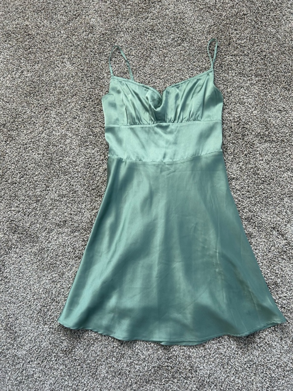 Hollister Mint Green Satin Slip Dress with Spaghetti Straps